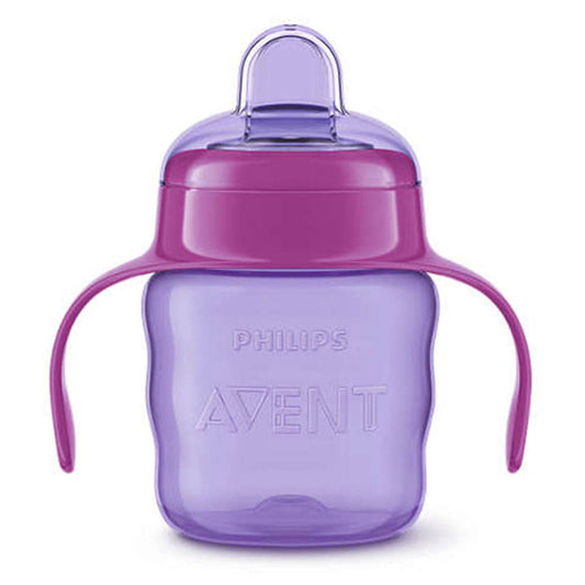 Vaso Boquilla Avent Silicon Con Agarradera Rosado 200 ml