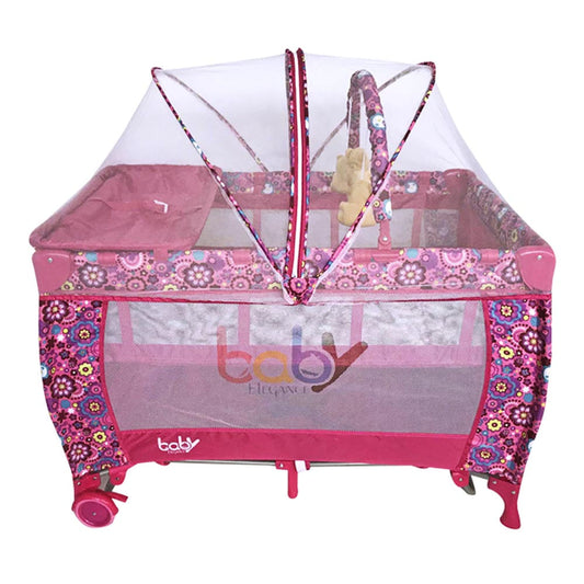 Play Ovalado Con Mosquitero Baby Elegance Flores Niña
