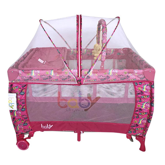 Play Ovalado Con Mosquitero Baby Elegance Unicornio Niña