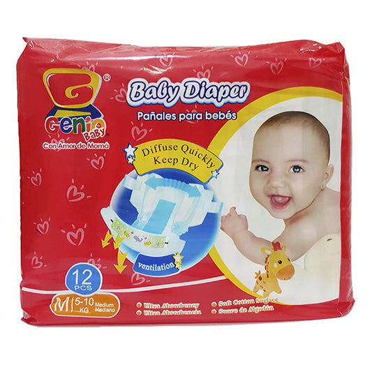 Pañales Desechables Baby Diaper 12 Piezas Medium