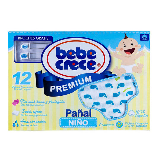 Pañales Bebé Crece Estampado 12 Piezas