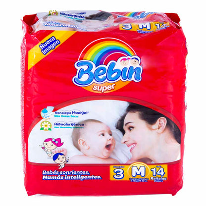 Pañales Desechables Bebin Super Mediano
