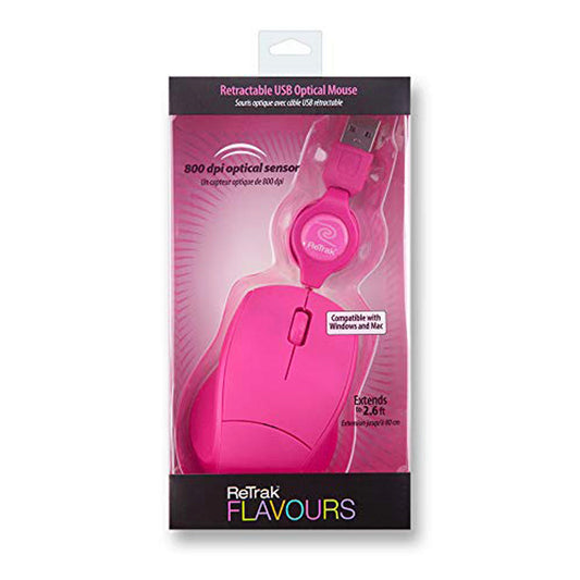 Mouse Retráctil Flavours Rosado 2.6 Pie