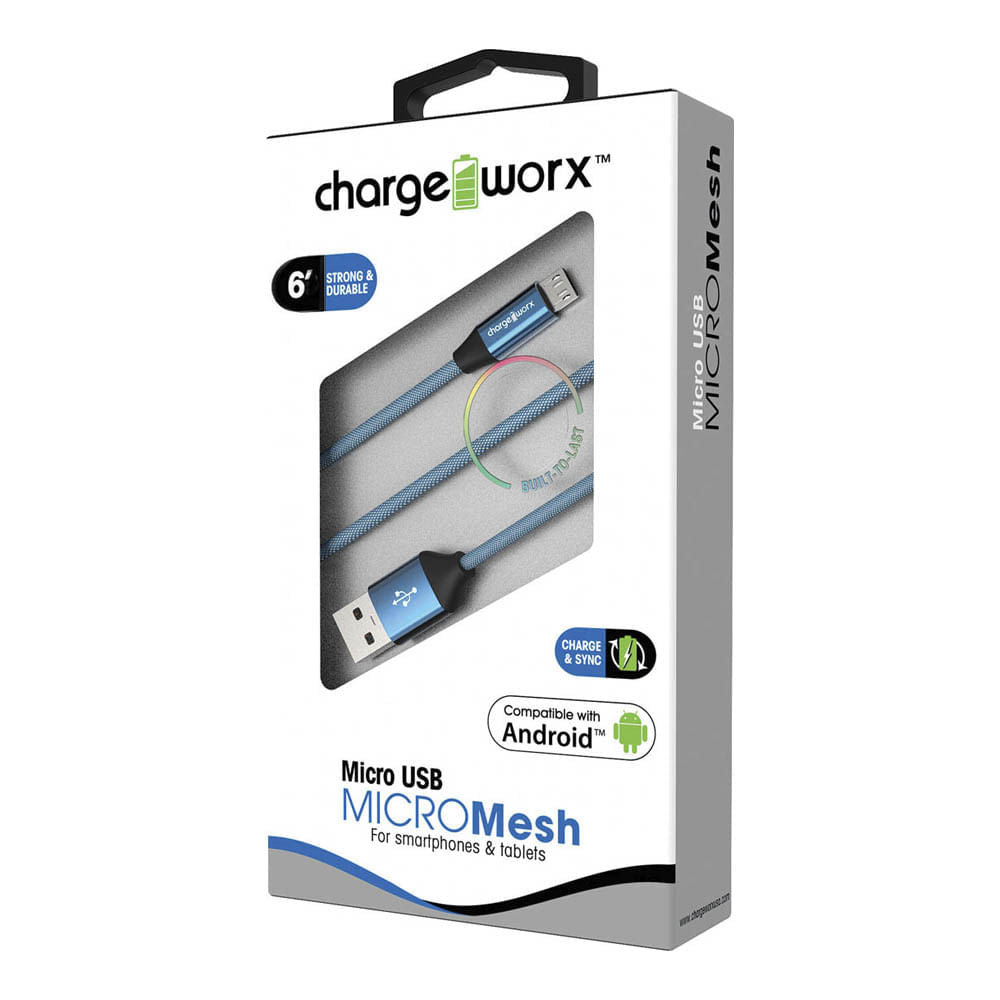 Cable Cargador ChargeWorx Azul