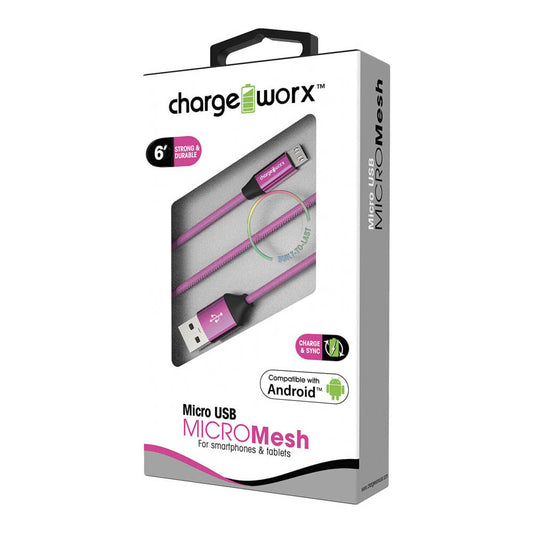 Cable Cargador ChargeWorx Rosado