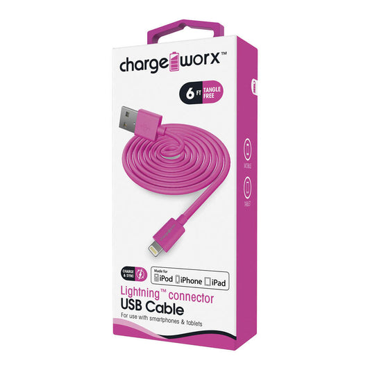 Cable Cargador ChargeWorx Rosado