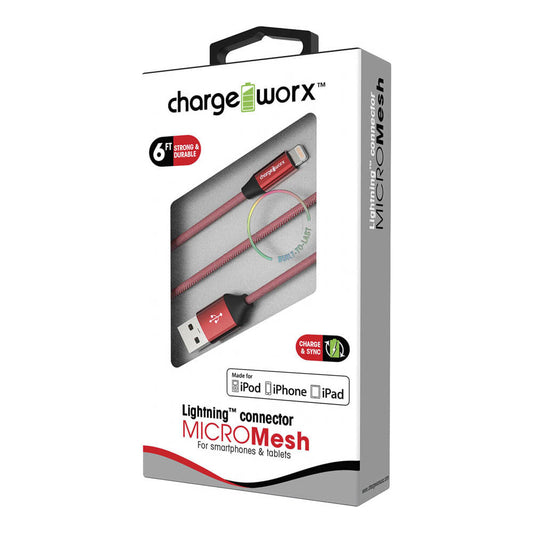 Cable Cargador ChargeWorx Rojo