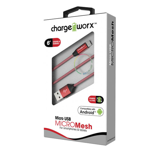 Cable Cargador ChargeWorx Rojo