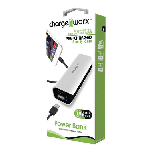 Cargador Pórtatil ChargeWorx 2000mAh Blanco
