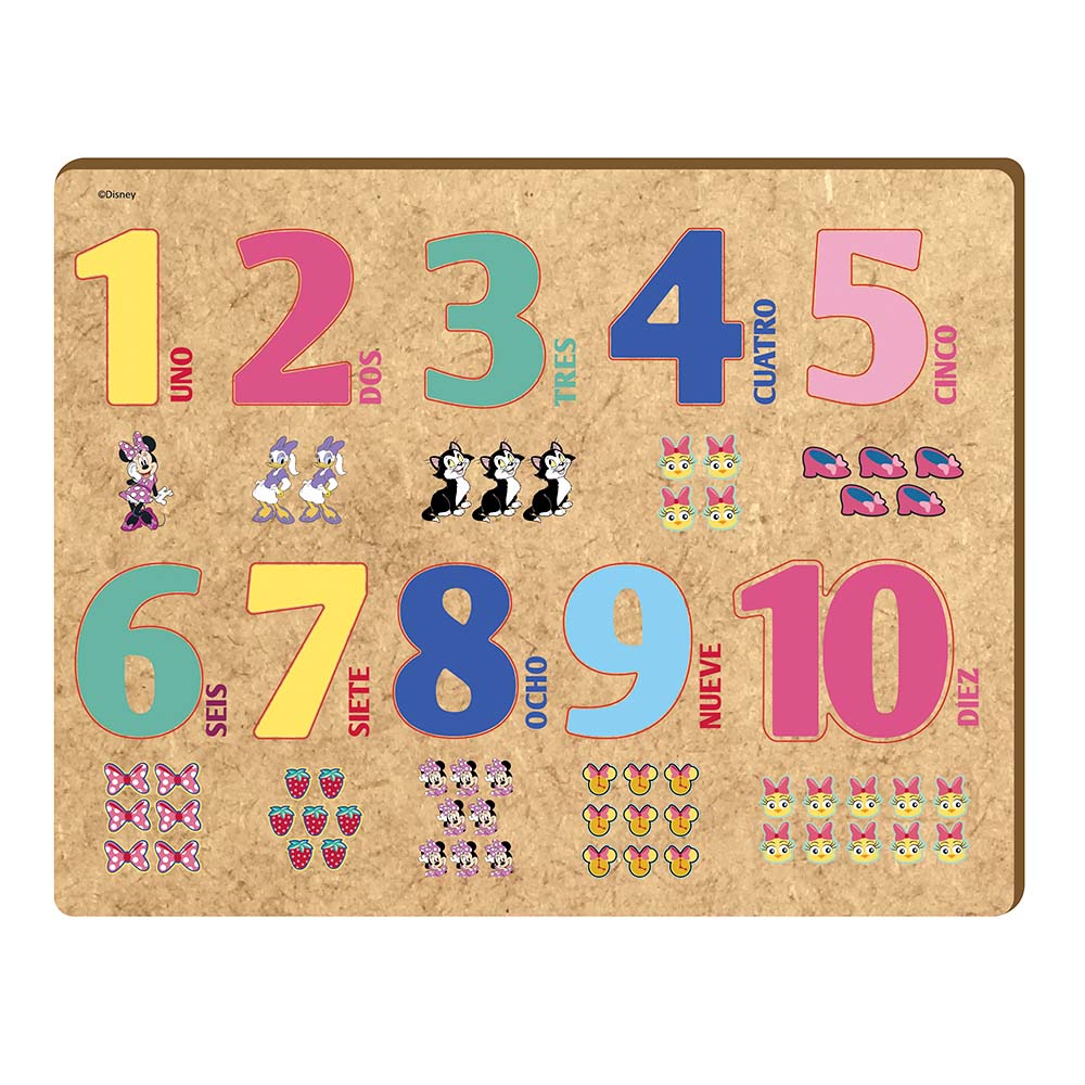 Números Didácticos Minnie Mouse De Madera