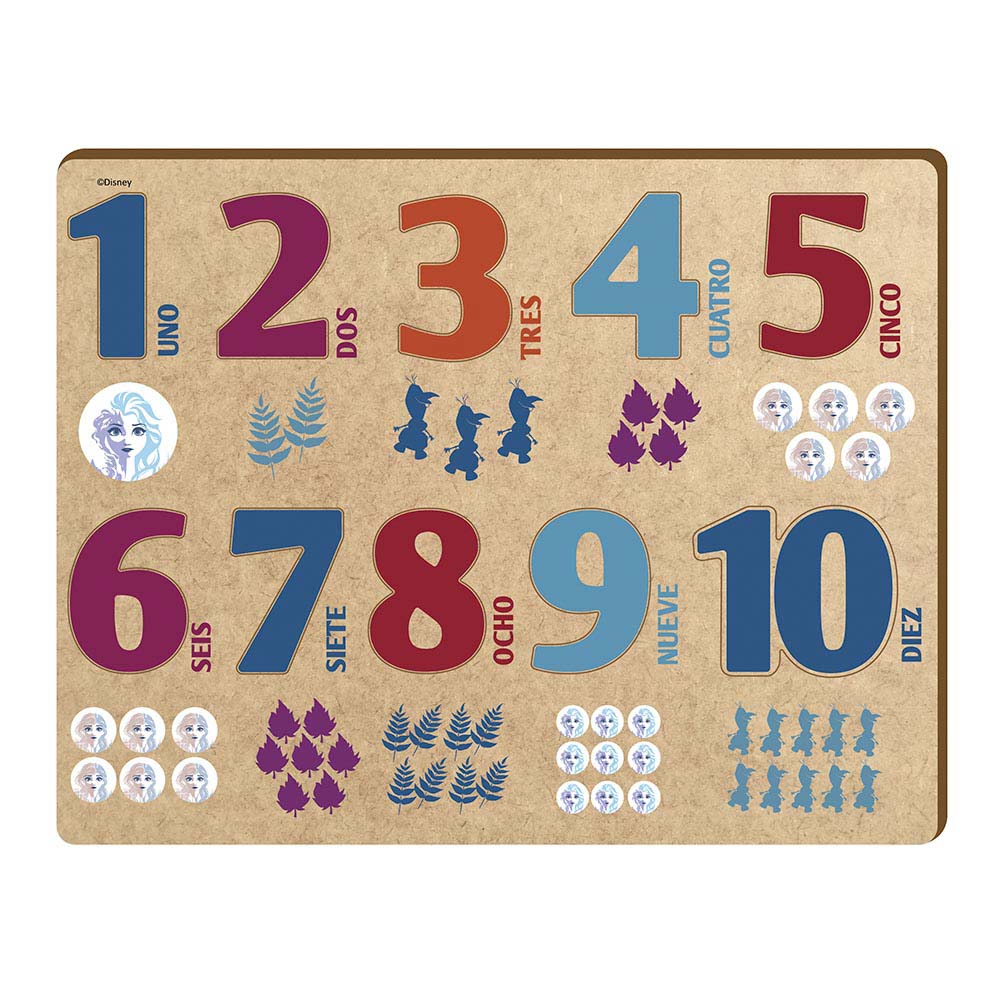Números Didácticos Frozen De Madera