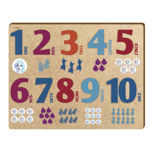 Números Didácticos Frozen De Madera