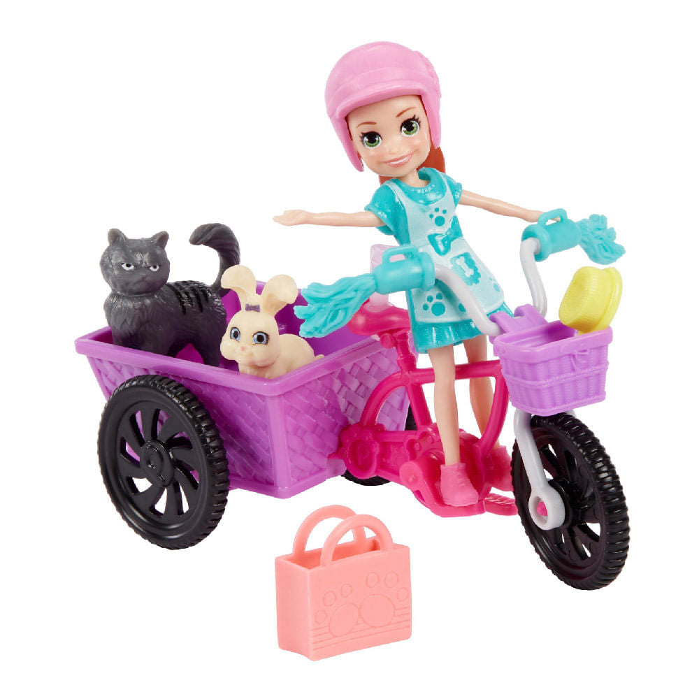 Muñeca Polly Pocket Bicicleta con Mascota