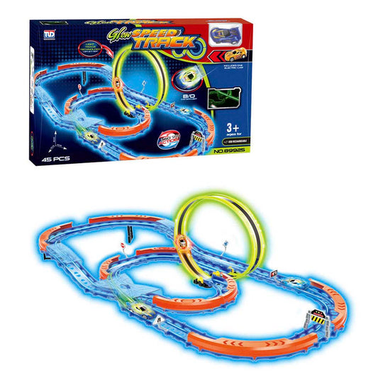 Pista 360 Spinway Track Glow Power 45 Piezas Tengleader