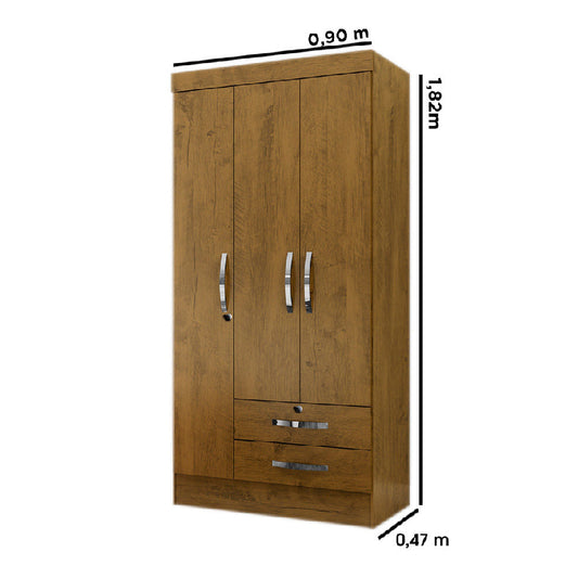 Closet Moval 3 Puertas 2 Gavetas