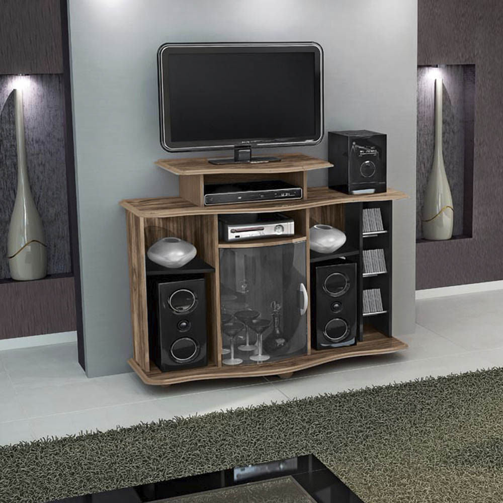 Mueble Para Televisión Dj Moveis Milao Roble