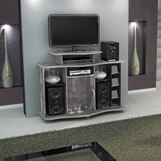 Mueble Para Televisión Dj Moveis Milao Gris