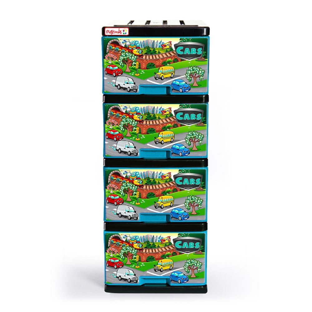 Gavetero Plastimas Carros 4 Gavetas