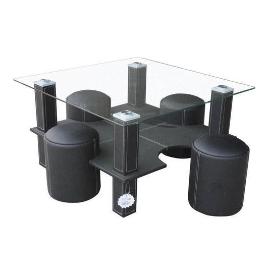 Mesa De Centro Elements Furnitue Con 4 Bancos