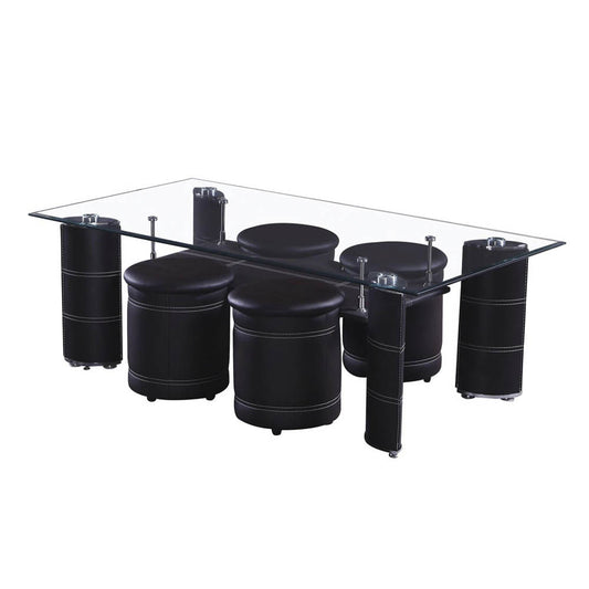 Mesa De Centro Elements Furnitue Con 4 Bancos