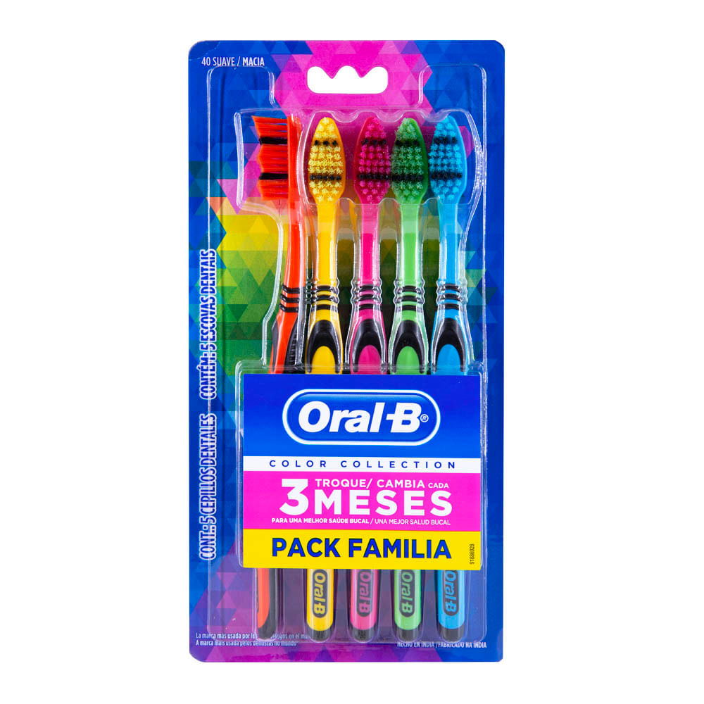 Cepillo Dental Oral-B Colección De Colores 5 Piezas