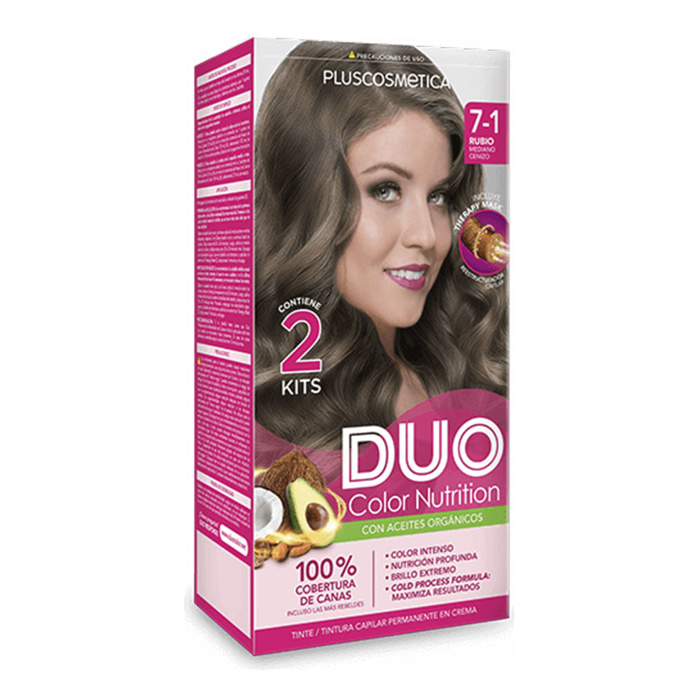 Tinte Duo Kit Color Cream 7-1 Rubio Mediano Cenizo