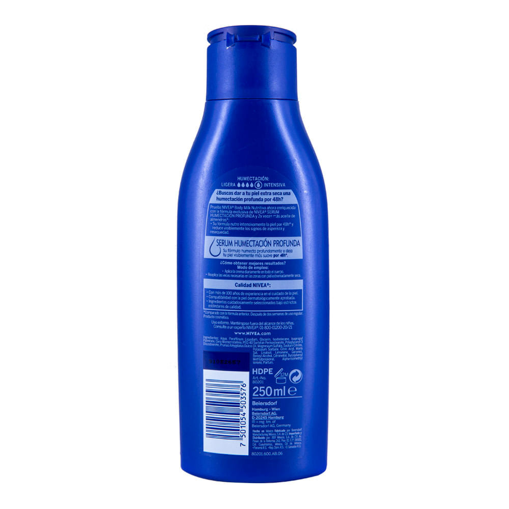Crema Corporal Nivea Milk Nutritiva 250 ml