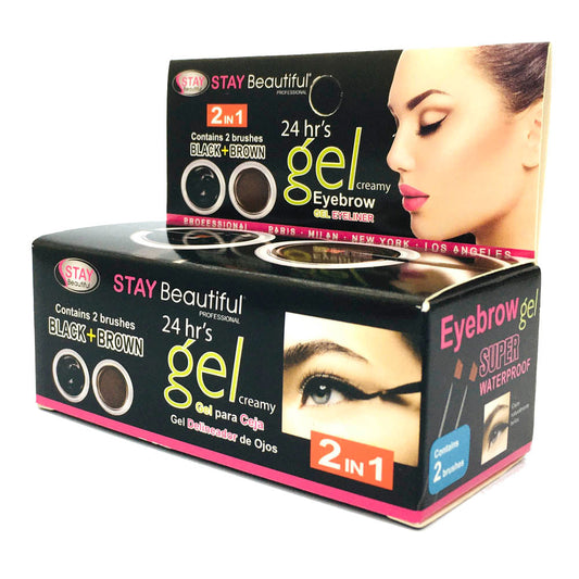 Delineador En Gel Stay Beautiful Ojos y Cejas 2 En 1