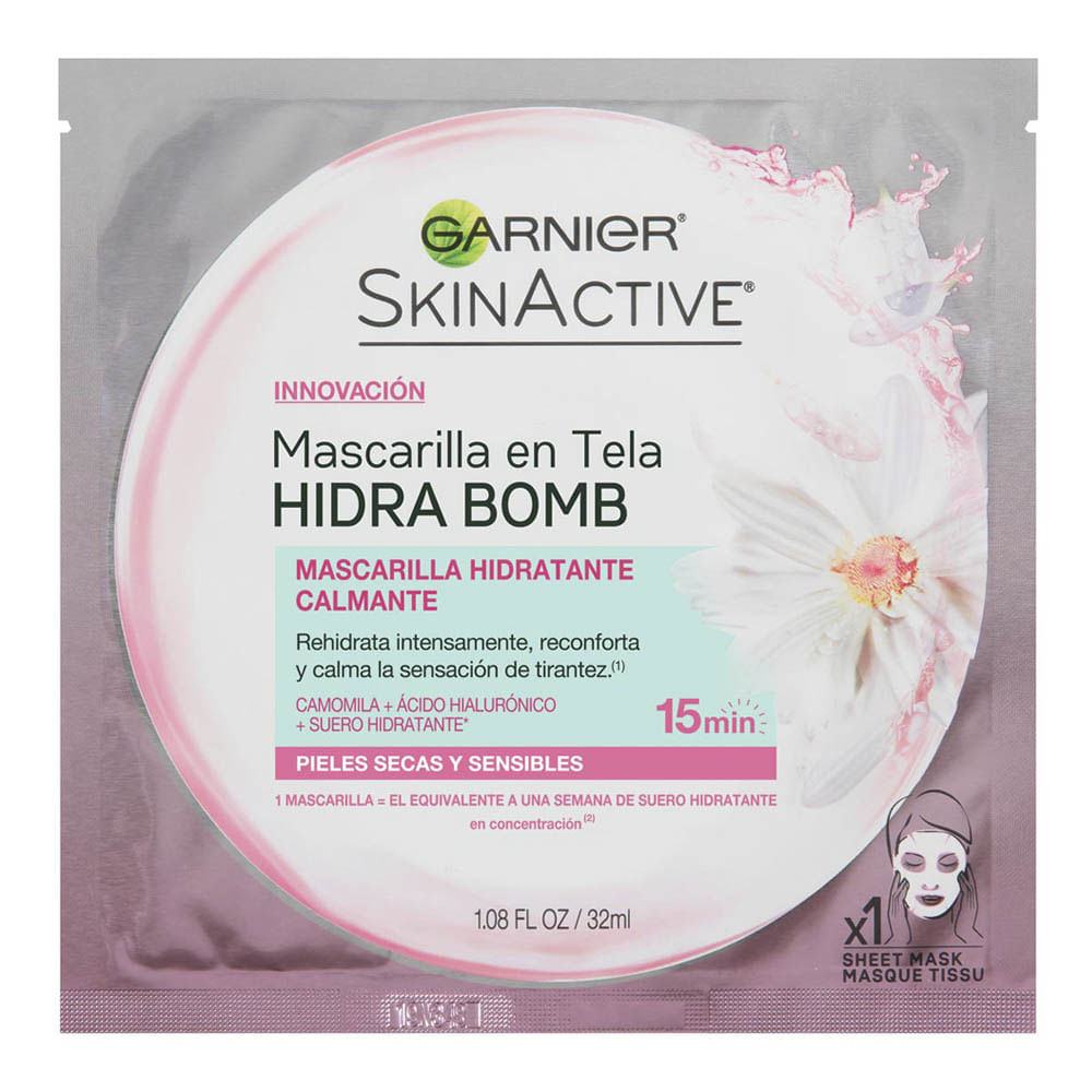Mascarilla facial Garnier Calmante Bomb 32 g