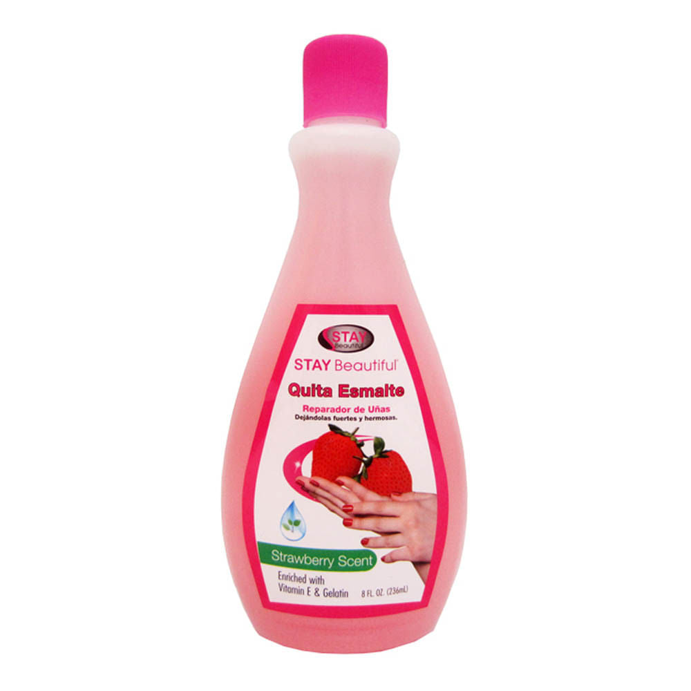 Removedor Esmalte Stay Beautiful Fresa 8 oz