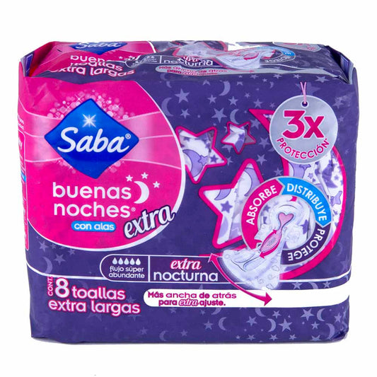 Toallas Sanitarias Saba Buenas Noches Con Alas