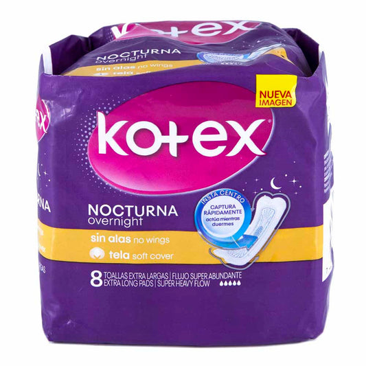 Toallas Sanitarias Kotex Nocturnas-Tela Sin Alas