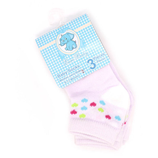 Medias Euro Baby Para Bebé Niña 6 - 12 Meses 3 Piezas