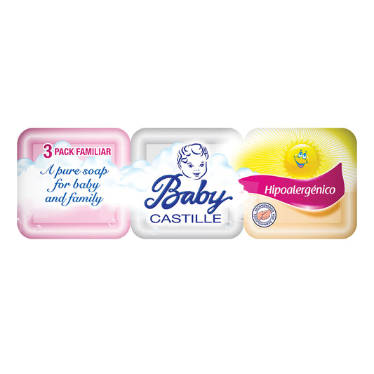 Jabón Baby Castille de Colores 3 Piezas