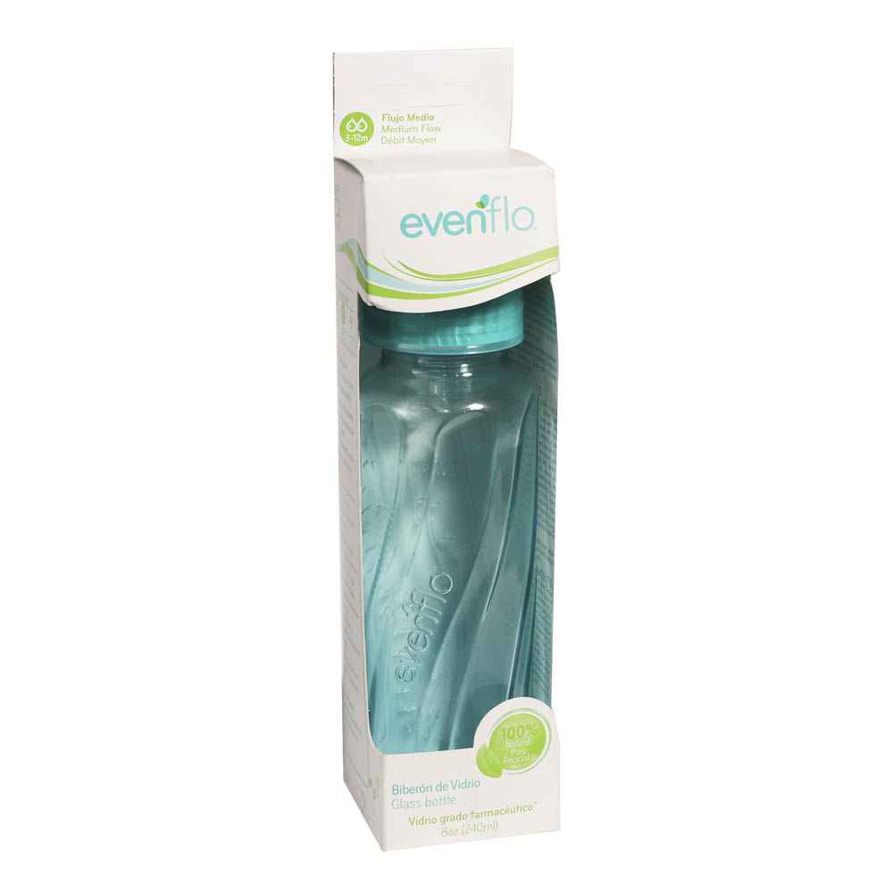 Biberón Evenflo de Vidrio Transparente Color 8 oz