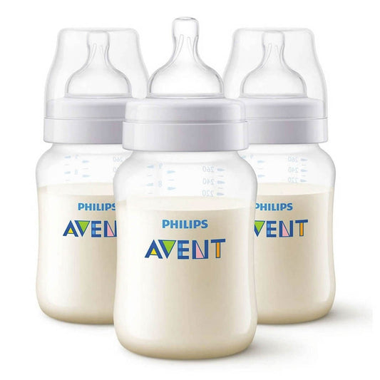 Biberón Classic Plus Avent de Plástico 9 oz de 3 Piezas