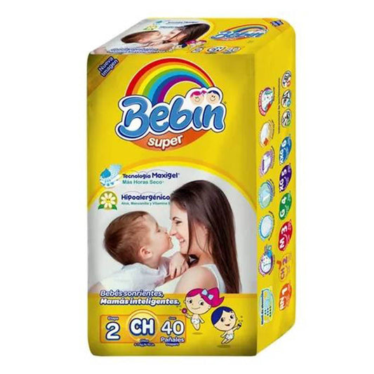 Pañales Desechables Bebin Super Chico de 40 Piezas