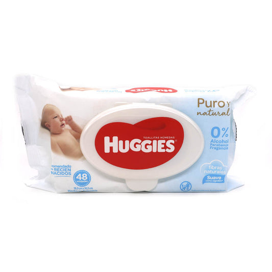 Toallas Húmedas Huggies Puro y Natural de 48 Piezas