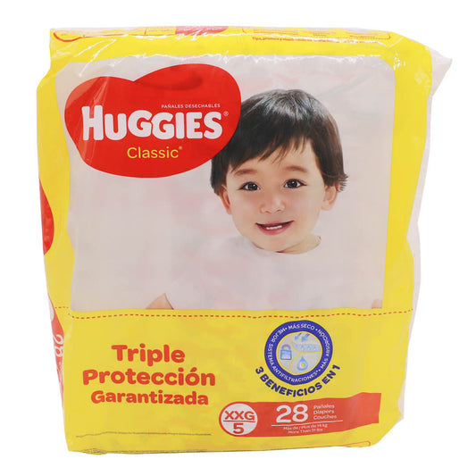 Pañales Desechables Huggies Classic Talla XXG de 28 Piezas