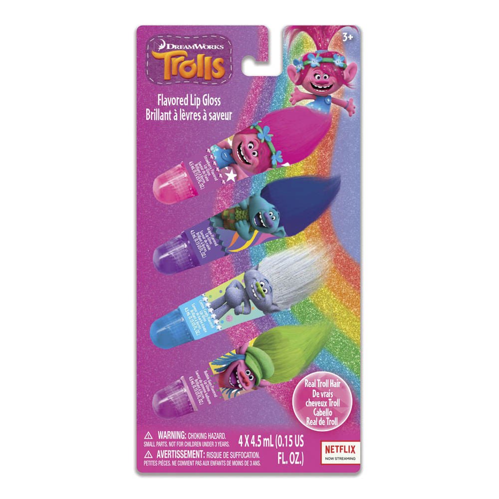 Brillo Labial Trolls Set 4 Piezas