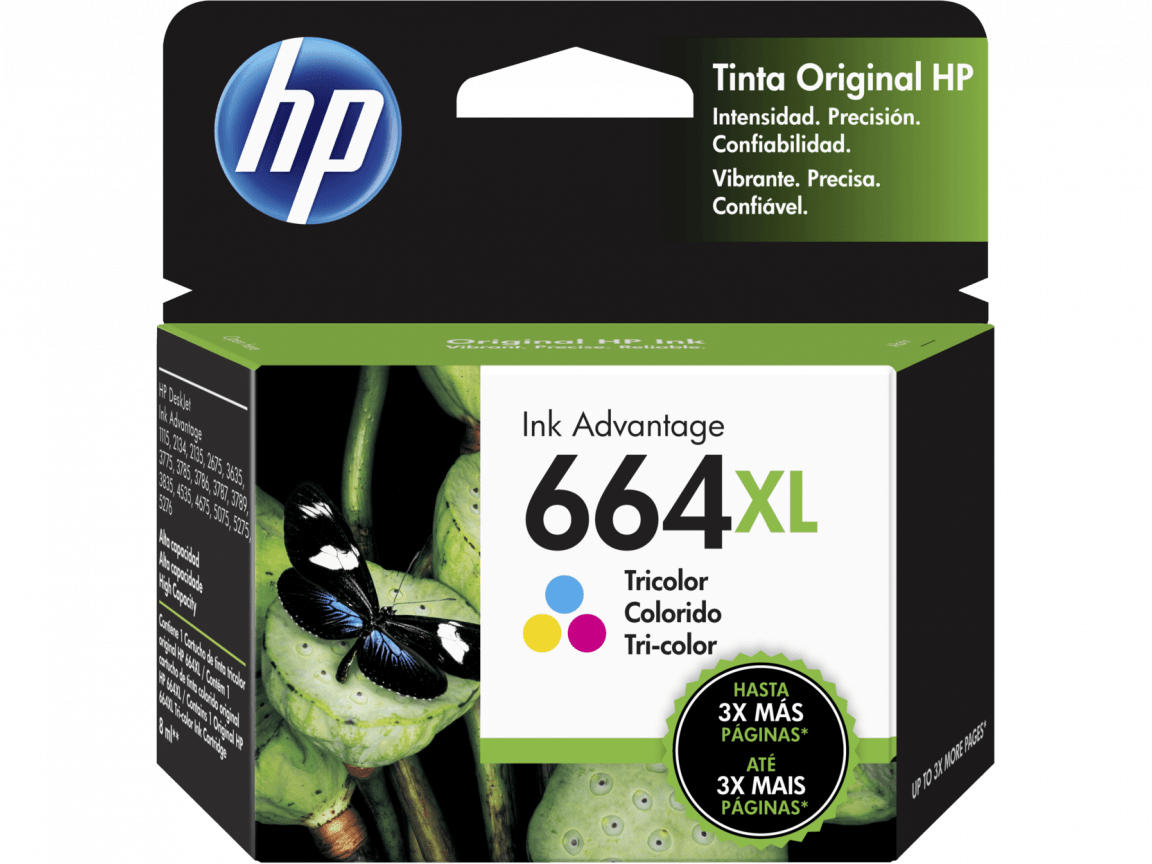 Cartucho Tinta HP 664XL Tri-Color Original