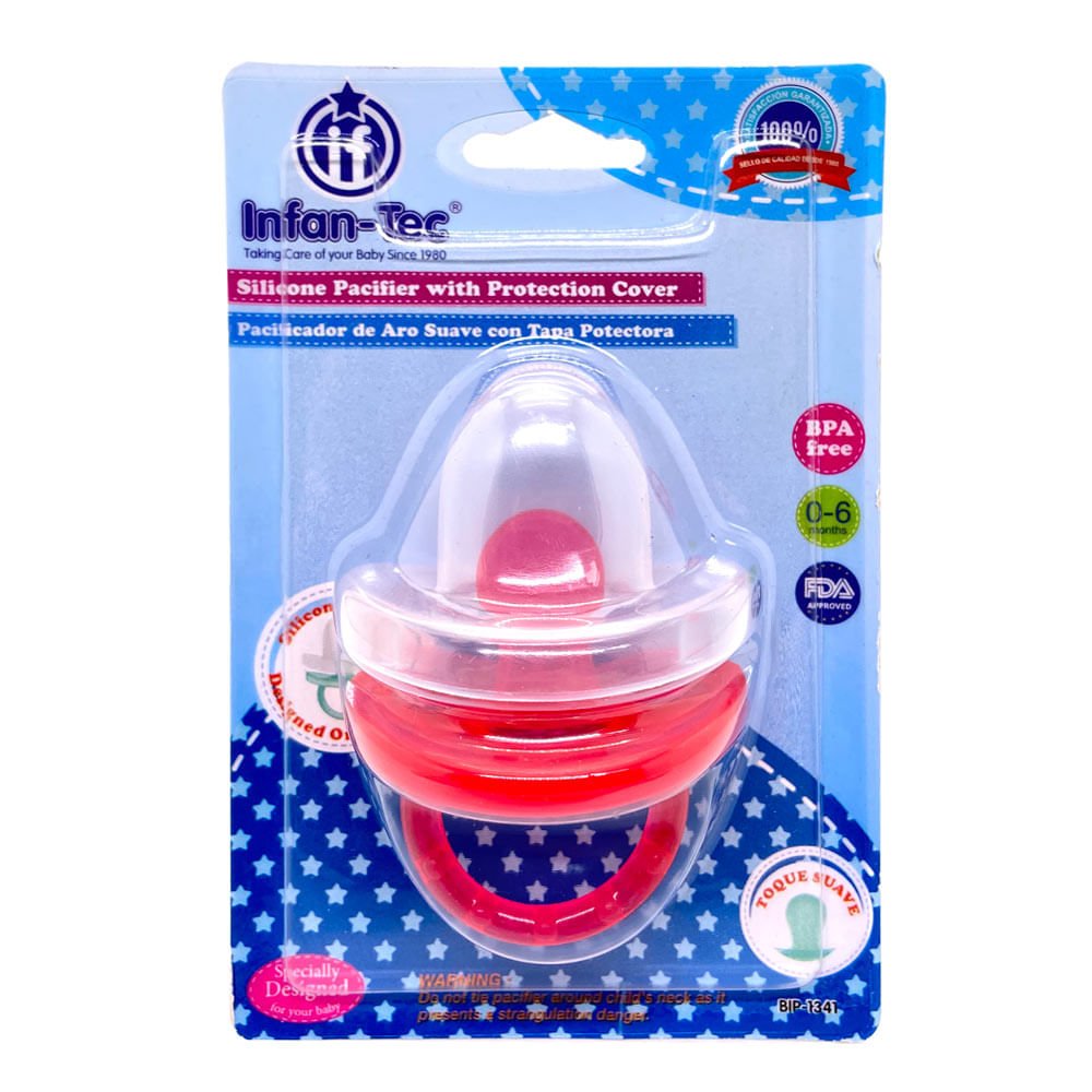 Chupón Infan Tec Con Protector Para Bebé de 0-6 Meses