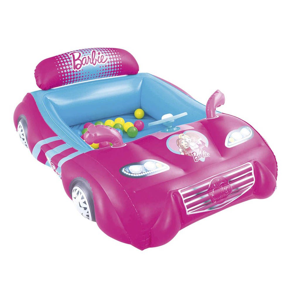 Coche Inflable Dep Barbie Con Pelotas