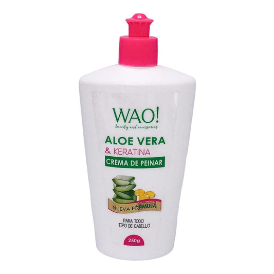 Crema Para Peinar Wao Aloe Vera Con Keratina 250 g