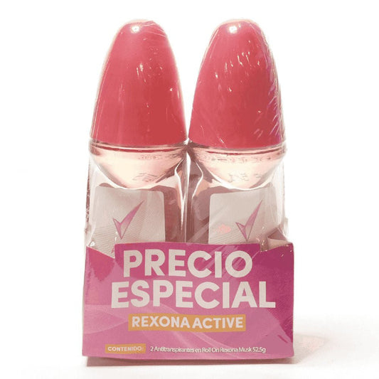 Desodorante Roll On Rexona Active Para Dama 5 g 2 Piezas