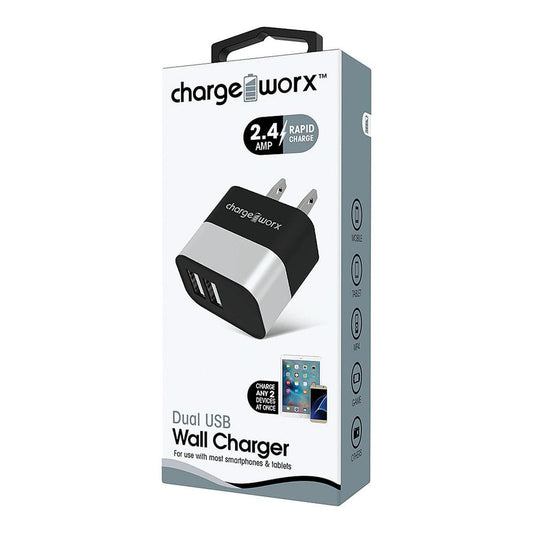Cargador de Pared Chargeworx USB doble de 2.4A