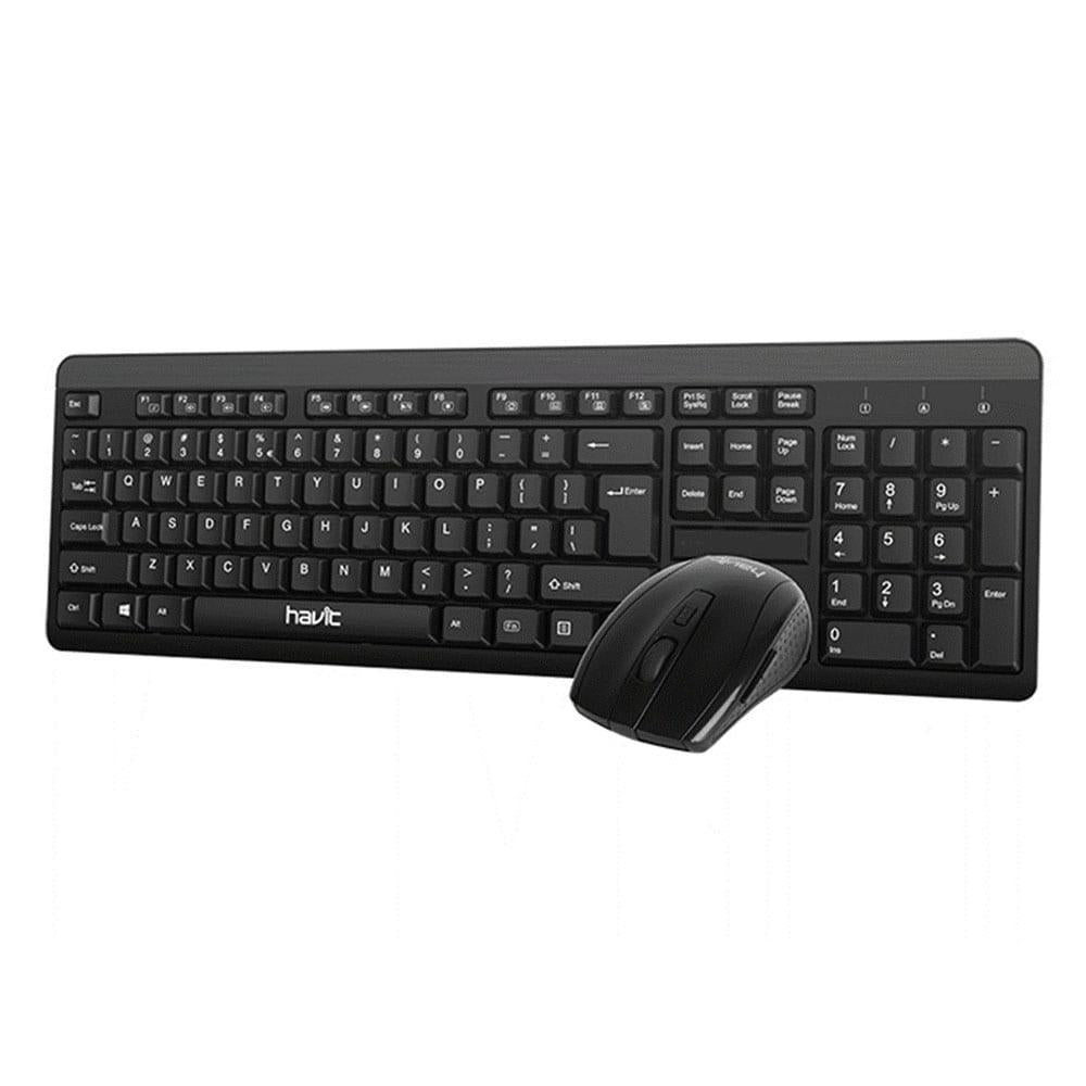 Teclado y Mouse Óptico Havit Inalámbrico Negro