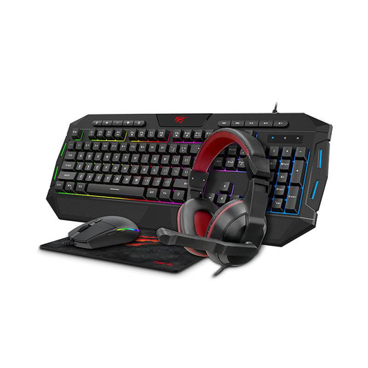 Teclado Mouse y Audífonos Con Cable USB Gaming Havit