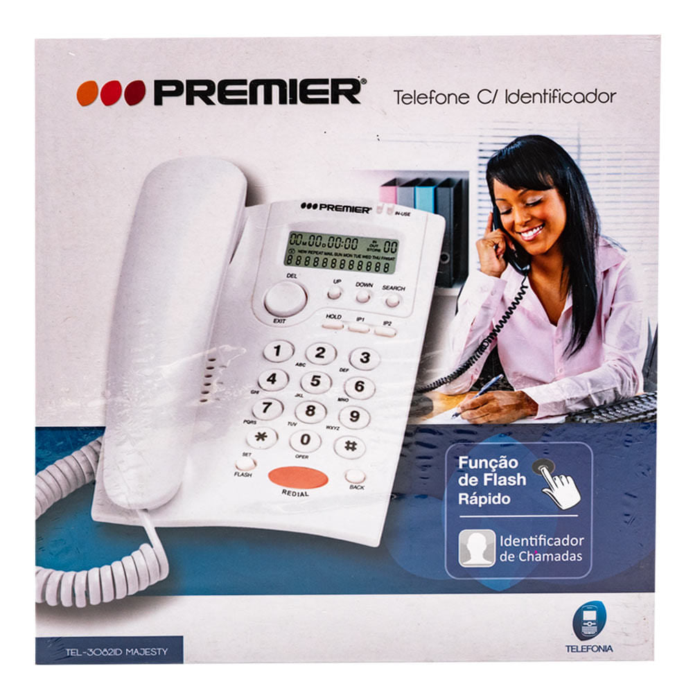 Telefono Alambrico Premier Con Identificador - Surtido