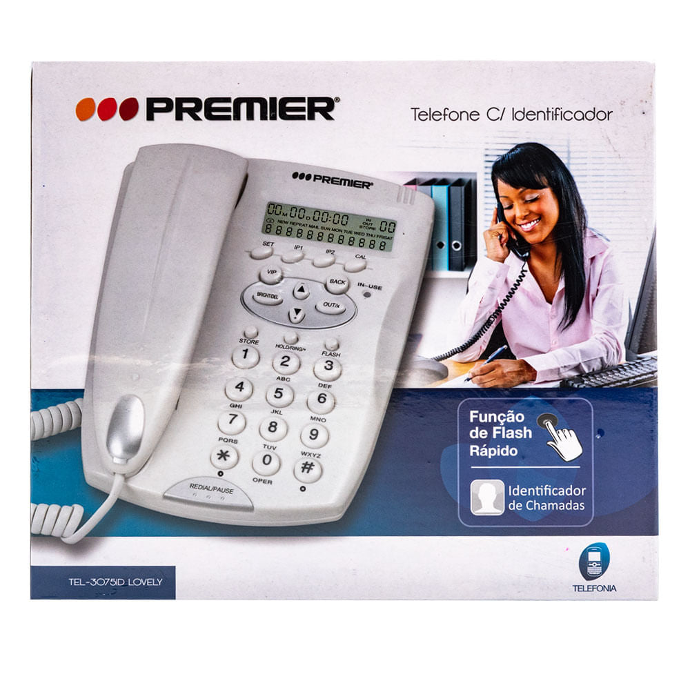 Telefono Alambrico Premier Con Identificador - Surtido